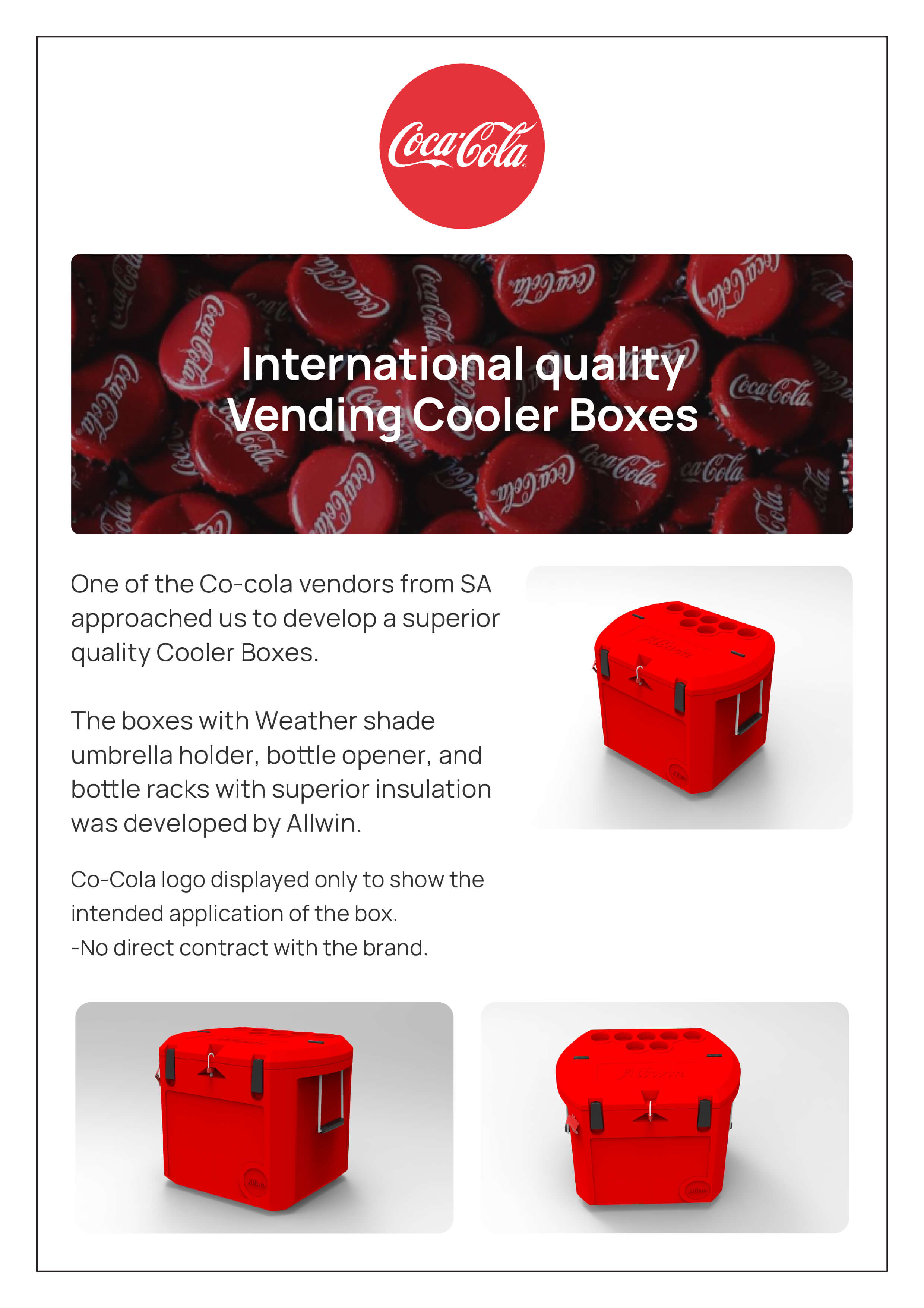 Cocacola : International Quality Vending Cooler Boxes
