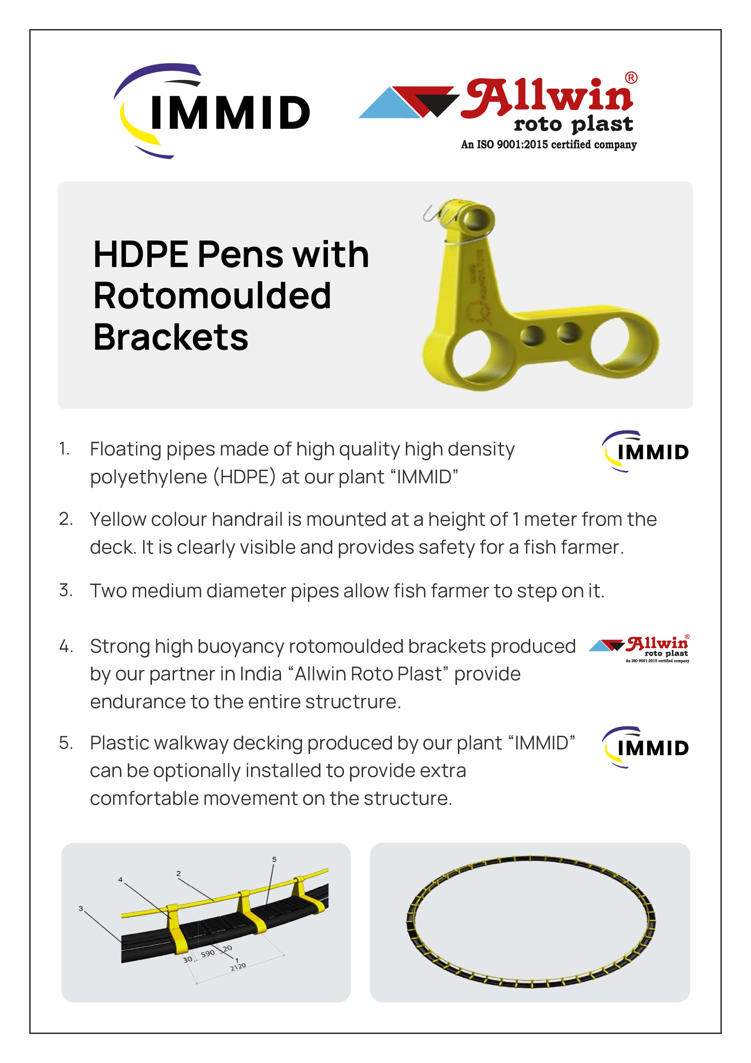 IMMID : HDPE Pens with Rotomoulded Brackets