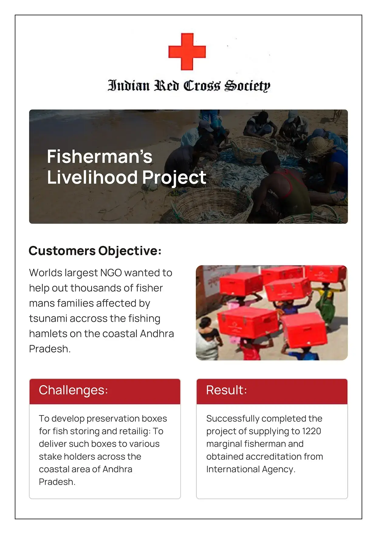 Indian Red Cross : Fisherman  Livelihood Project